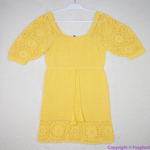 NEW Spell LET THE SUNSHINE IN CROCHET MINI DRESS, M - Picture 3 of 16